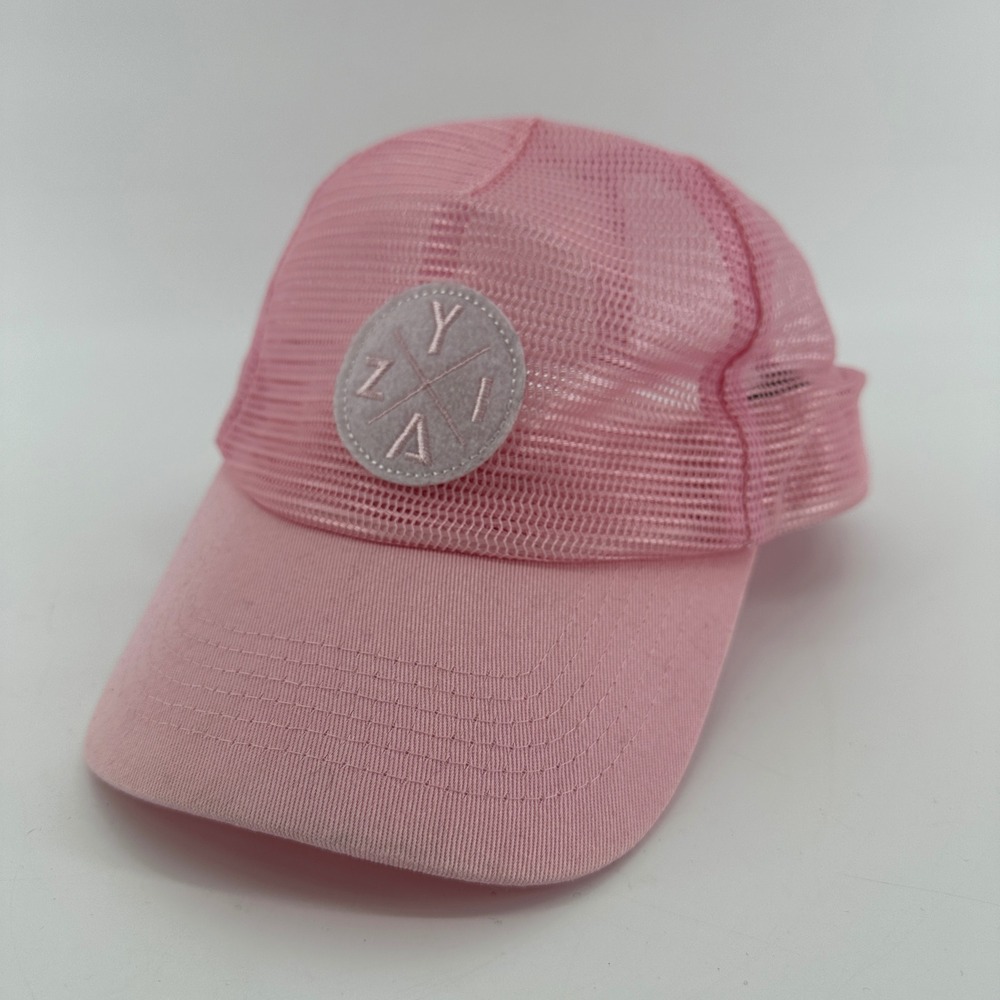 Zyia Active Pink Mesh Back Trucker Hat Unisex Logo Patch Snapback Cap